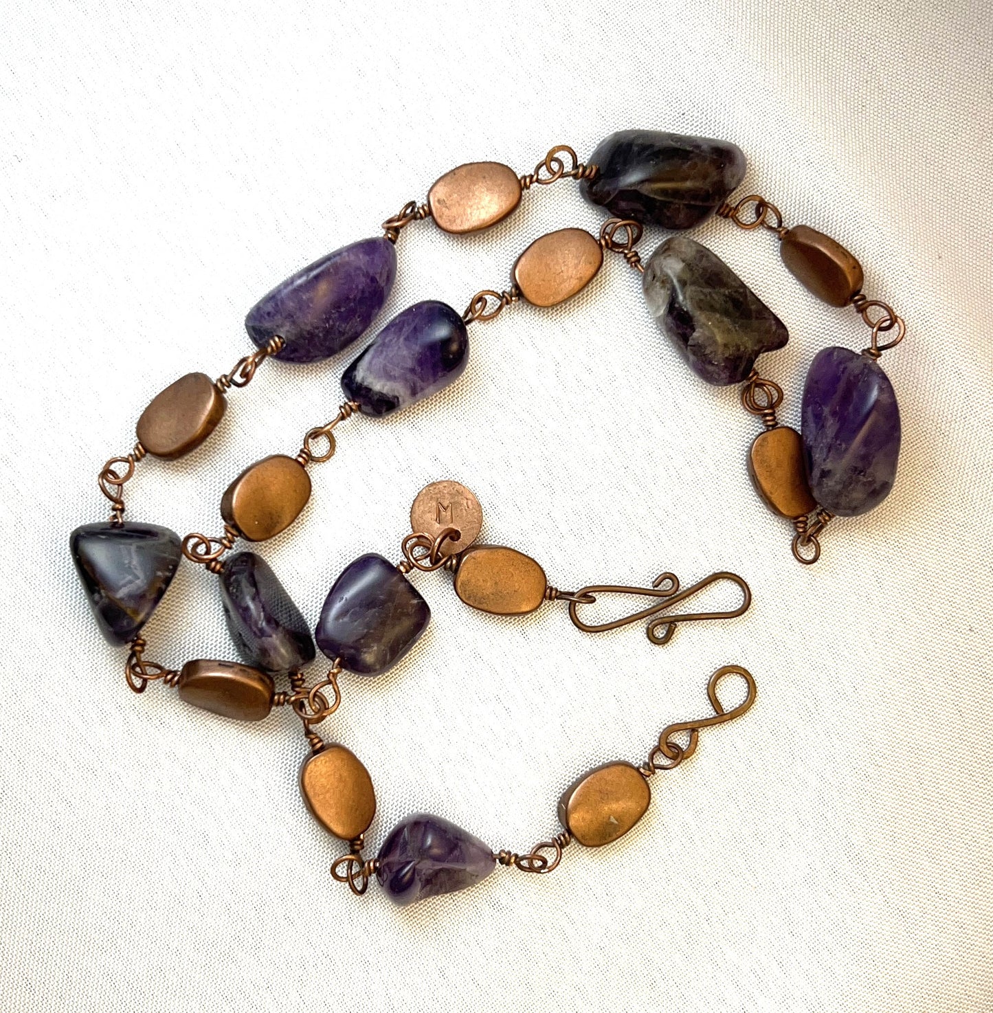 Amethyst and Copper Bead Necklace