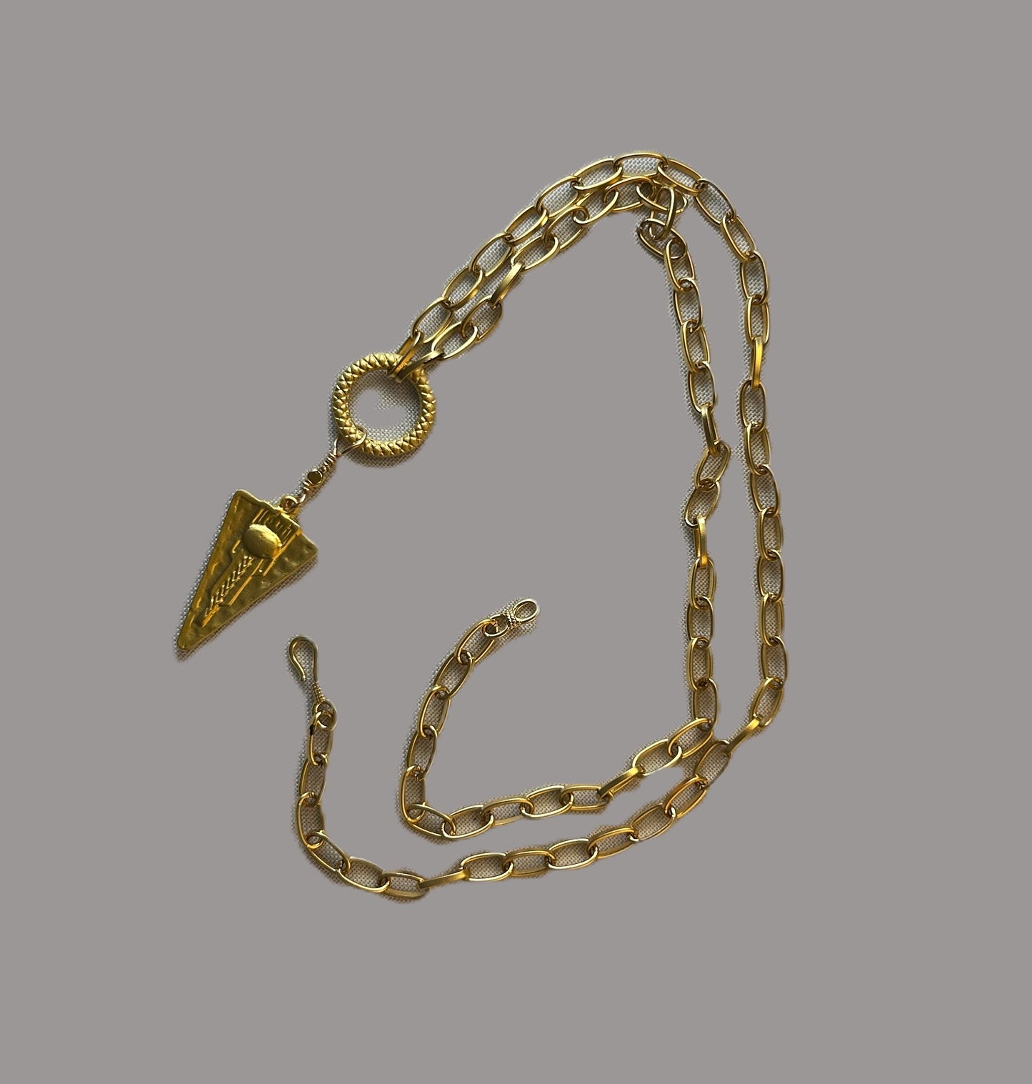 Gold Tri-Point Pendant Necklace