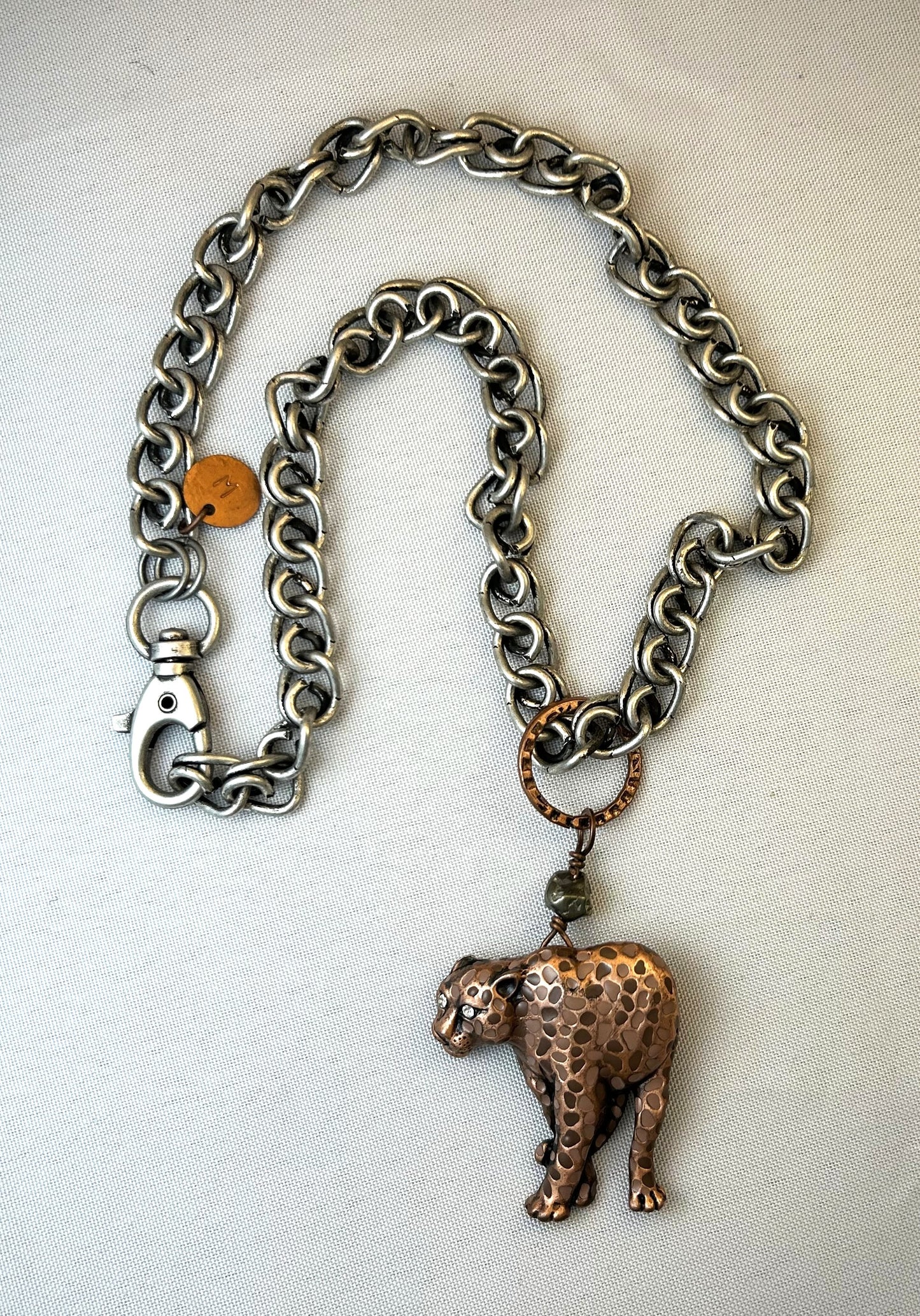 Leopard Pendant Silver Necklace