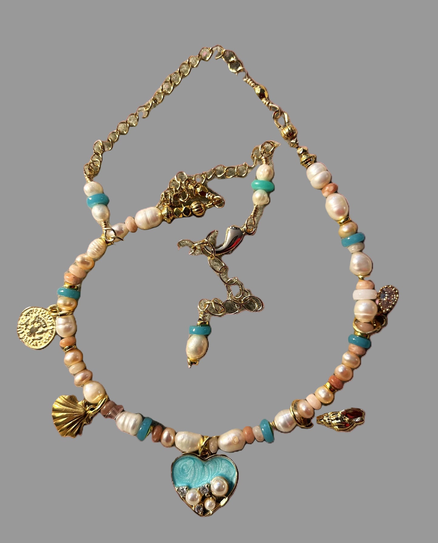 Coastal Charm Pearl Necklace – Handmade Artisan Statement Jewelry
