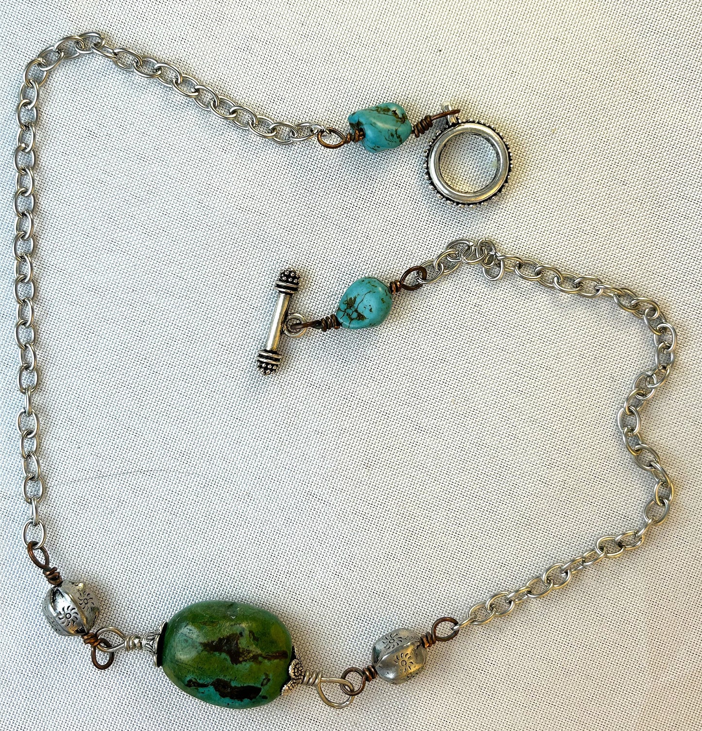 Large Turquoise Chunk Choker Necklace