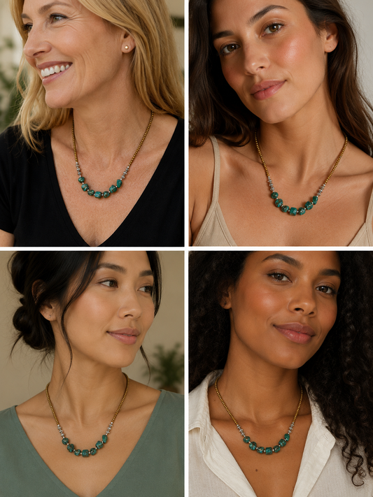 Small Turquoise Nugget Adjustable Necklace